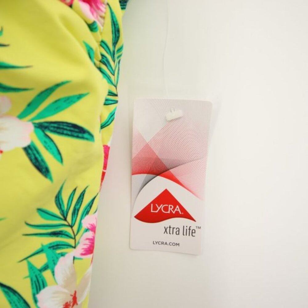 NWT Lands End Floral Yellow One Shoulder Tankini Swim Top Size 26W - Picture 6 of 11